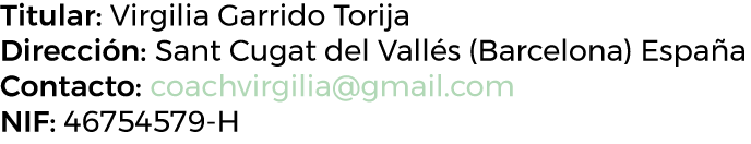 Información de contacto de la web de Virgilia Garrido